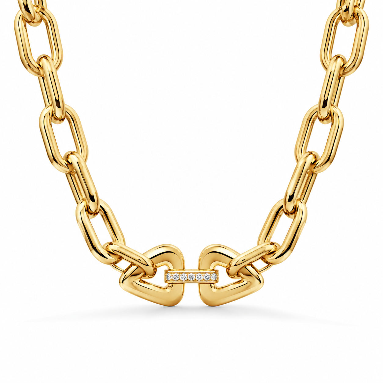 The Aurora Chain Necklace on white background